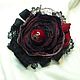 Brooch - hairpin 'Gothic Rose' textile, Brooch-clip, Moscow,  Фото №1