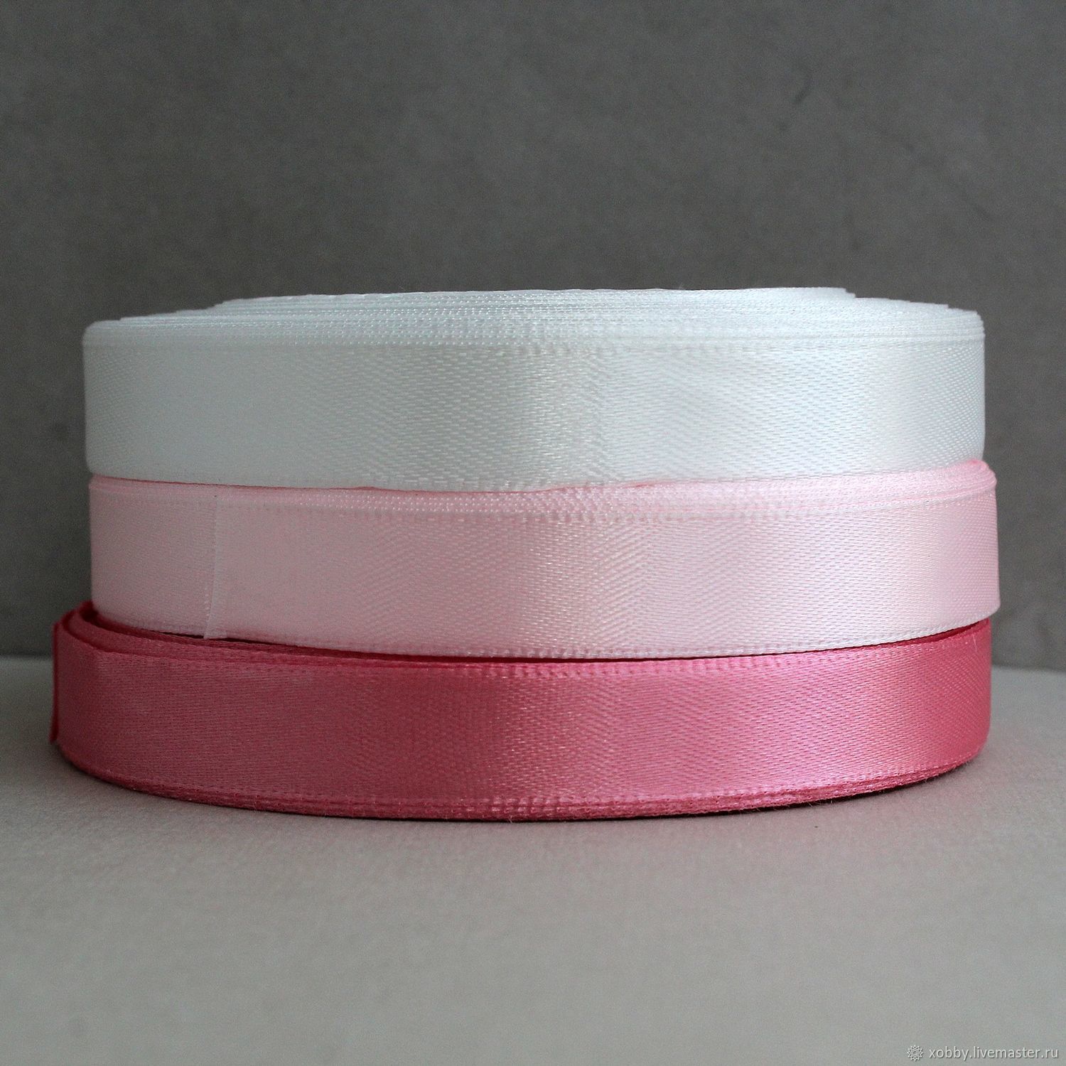 Ленты атласные для рукоделия и упаковки. ширина 12 мм. 3 катушки в ...