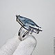 Gorgeous stylish ring with London blue Topaz author's cut! author's handmade. the only instance!
