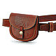 Leather handbag on the belt of 'Billy' (cognac), Waist Bag, St. Petersburg,  Фото №1