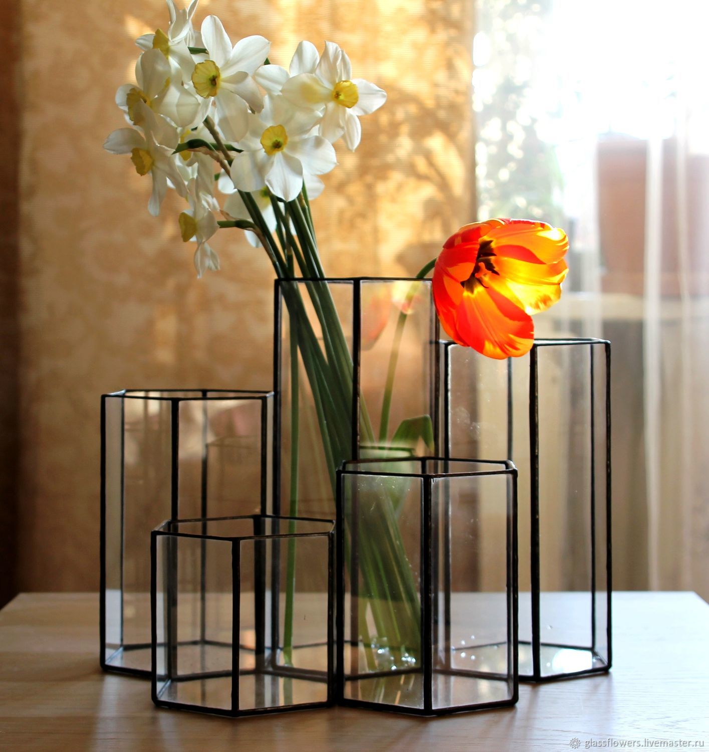 A set of five vases. Geometric vases Loft, Vases, St. Petersburg,  Фото №1