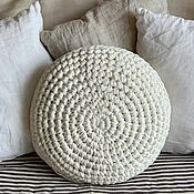 Для дома и интерьера handmade. Livemaster - original item Round knitted pillow. Handmade.