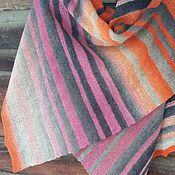 Аксессуары handmade. Livemaster - original item Stole Striped Flight scarf knitted with knitting needles pink. Handmade.