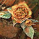 Grosgrain rose brooch silk 'waiting for autumn'. Brooches. LIUDMILA SKRYDLOVA (flower glade). My Livemaster. Фото №5