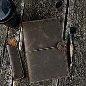 Канцелярские товары handmade. Livemaster - original item Leather Travel Notebook A5. Handmade.