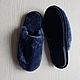 Sheepskin slippers gray-blue. Slippers. Warm gift. Online shopping on My Livemaster.  Фото №2