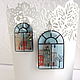 Transparent Earrings Windows Houses City Arch Blue Sky Resin, Earrings, Taganrog,  Фото №1