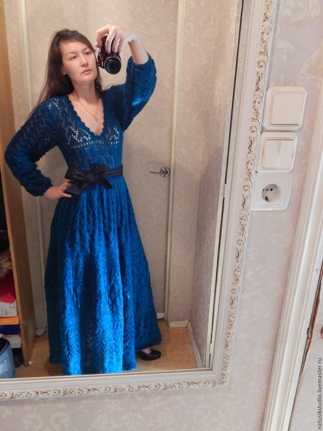 Мохеровое платье цвета морской волны купить в интернет-магазине Ярмарка ...