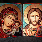 Картины и панно handmade. Livemaster - original item wedding pair. Our lady of Kazan and the Almighty Saved us. Handmade.