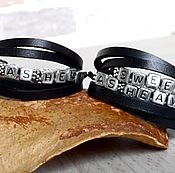 Украшения handmade. Livemaster - original item Leather Couple Love Bracelets, Letter Name Bracelet.. Handmade.