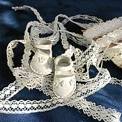 Sandals for doll AG Baby 30х19mm (color-white)Natural leather