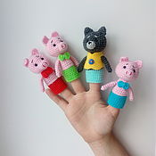Penlight theater knitted Wolf and the seven little kids