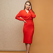 Одежда handmade. Livemaster - original item Red Office Dress. Handmade.