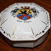Винтаж handmade. Livemaster - original item Beautiful porcelain jewelry box round shape, Germany. Handmade.