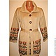 Women's knitted coat with floral ornaments, Coats, Moscow,  Фото №1