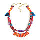 Large bright necklace made of natural stones 'Rio'red necklace, Necklace, Moscow,  Фото №1