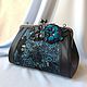 Leather handbag with clasp Turquoise happiness, Clasp Bag, Krasnodar,  Фото №1