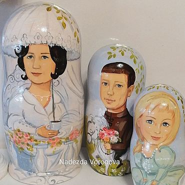 Свадебный салон ручной работы. Ярмарка Мастеров - ручная работа Подарки: матрешки по фото. Handmade.