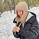 Шапка-ушанка вязаная УМА пух норки крем-брюле. Шапка-ушанка. Вязаный кэжуал  UNIC Ирина. Интернет-магазин Ярмарка Мастеров.  Фото №2