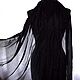 Bufanda de seda de la estola negro grande largo, Scarves, Tver,  Фото №1