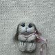 Order Bunny brooch made of wool. handmade toys by Mari (handmademari). Livemaster. . Brooches Фото №3