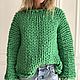 Заказать Свитер крупной вязки из толстой пряжи "Трын-трава". SoSimple handknit. Ярмарка Мастеров. . Свитеры Фото №3