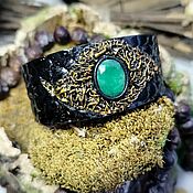 Фен-шуй и эзотерика handmade. Livemaster - original item Amulet bracelet made of leather with an emerald. Handmade.