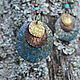 Круглые медные серьги в  стиле рустик. Серьги классические. ShamanEthnoShop. Ярмарка Мастеров.  Фото №4