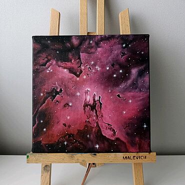 Картины и панно ручной работы. Ярмарка Мастеров - ручная работа Картина "Pillars of creation" 20×20см. Handmade.