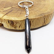 Сумки и аксессуары handmade. Livemaster - original item Chalcedony Crystal Keychain (tinted Black). Handmade.