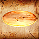A wooden plate is a dish made of cedar wood. 41 cm.T5, Plates, Novokuznetsk,  Фото №1