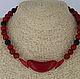 Choker necklace made of howlite and shungite stones ' Red and black, Chokers, Velikiy Novgorod,  Фото №1