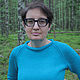 Turquoise sweater made of 100% cotton. Sweaters. IRINA GRUDKINA Handmade Knitwear. My Livemaster. Фото №5