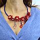  Red Chrysanthemums. Necklace. Juturna. Online shopping on My Livemaster.  Фото №2