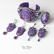 Украшения handmade. Livemaster - original item Purple earrings with charoite extra. Handmade.