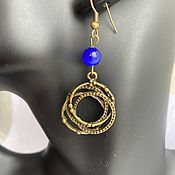 Украшения handmade. Livemaster - original item Earrings and ring blue, stylish boho earrings gift for a woman to buy. Handmade.