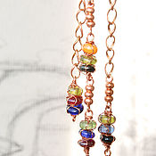 Украшения handmade. Livemaster - original item Chain: transformer necklace made of glass and copper 