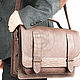 Leather briefcase 'French' brown, Brief case, St. Petersburg,  Фото №1