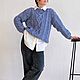 Jerseys: Women's handmade sweater with braids in the color of jeans to order. Sweaters. Kardigan sviter - женский вязаный свитер кардиган оверсайз. My Livemaster. Фото №4