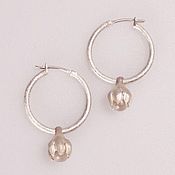 Earrings "Moony" (silver, enamel)