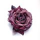 FLOWER brooch rose from the fabric ' mulled Wine'. Brooches. fioridellavita. My Livemaster. Фото №6