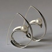Украшения handmade. Livemaster - original item Silver earrings with pearls earrings made of silver light silver pearls.. Handmade.