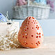 candlesticks: Ceramic egg (coral), Candlesticks, Vyazniki,  Фото №1