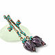 Earrings long Buds purple lampwork Murano glass, Earrings, Moscow,  Фото №1