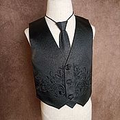Одежда детская handmade. Livemaster - original item Black dressy vest for boy. Handmade.