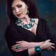 Soutache necklace made of turquoise 'turquoise scattering'. Necklace. AZOZA. Online shopping on My Livemaster.  Фото №2
