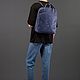 Leather backpack 'Arthur' (blue crazy). Backpacks. Russian leather Guild. My Livemaster. Фото №5