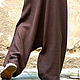 Льняные брюки  Brown Harem Pants. Брюки. MILENA (aakasha). Ярмарка Мастеров.  Фото №4