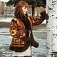 Куртка Подсолнухи из павловопосадского платка. Куртки. AFashion. Ярмарка Мастеров.  Фото №6