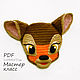 Crochet applique pattern. Bambi face 3D applique, Knitting patterns, Barnaul,  Фото №1